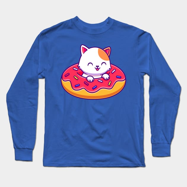 Donut Kitty Long Sleeve T-Shirt by machmigo